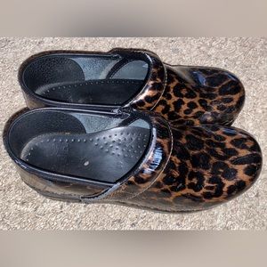 Dansko Leopard Nursing Clogs